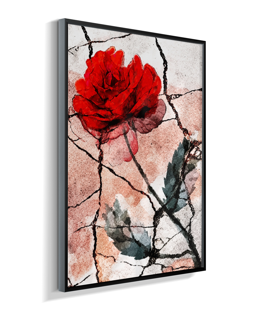 Kit 3 Quadros de Rosas Vermelhas - Terceira parte do trio
