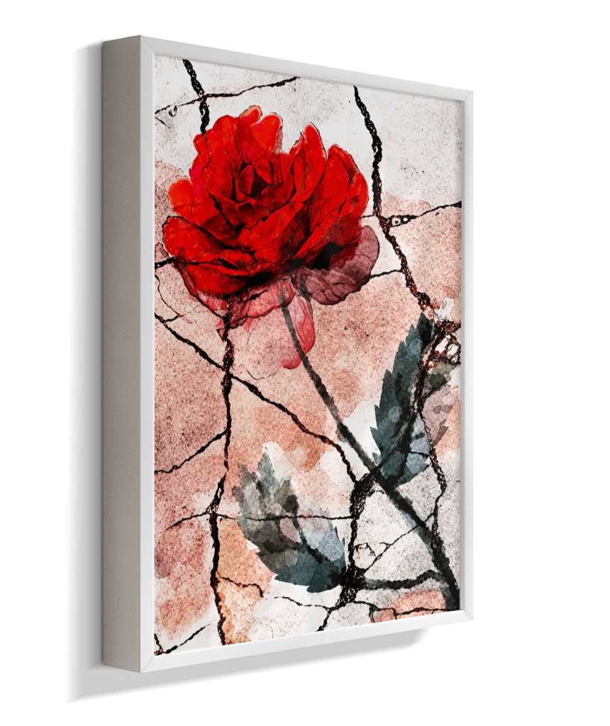 Kit 3 Quadros de Rosas Vermelhas - Terceira parte do trio