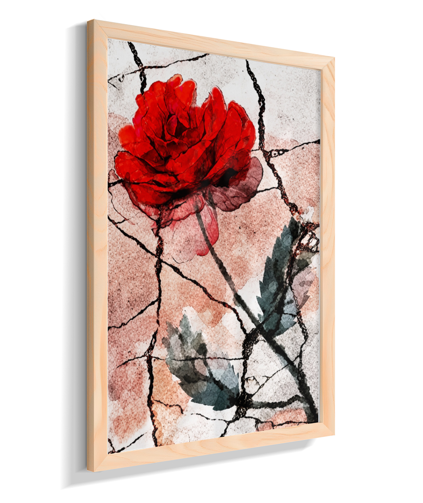 Kit 3 Quadros de Rosas Vermelhas - Terceira parte do trio