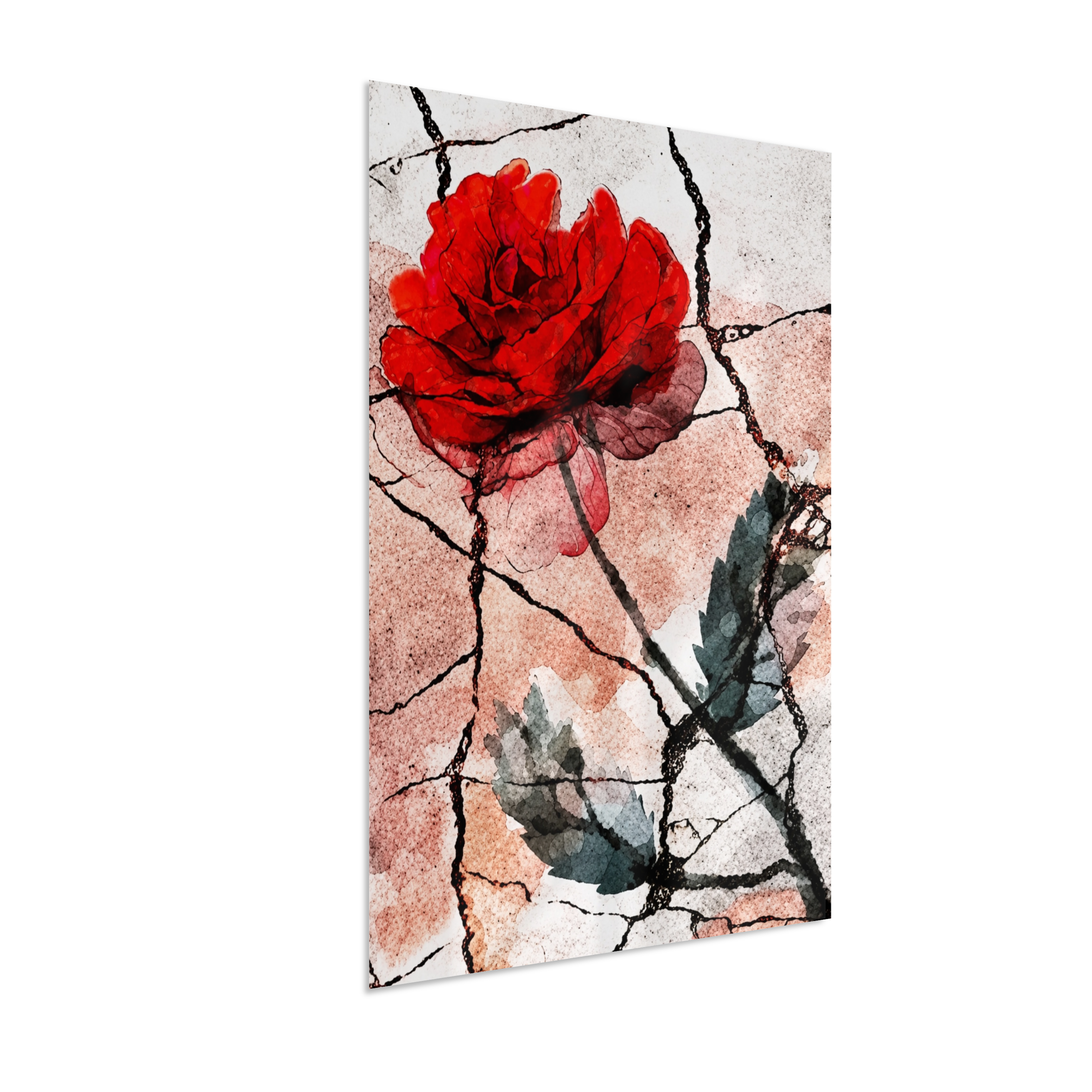 Kit 3 Quadros de Rosas Vermelhas - Terceira parte do trio