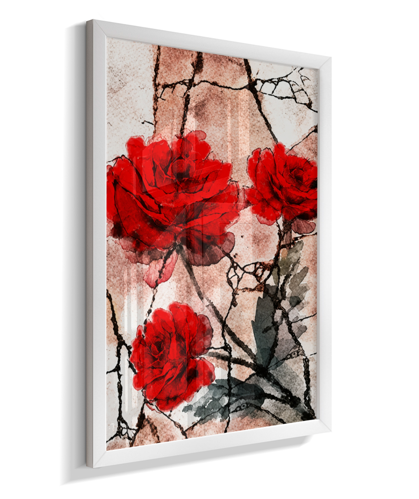 Kit 3 Quadros de Rosas Vermelhas - Segunda parte do trio