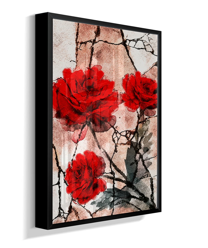 Kit 3 Quadros de Rosas Vermelhas - Segunda parte do trio