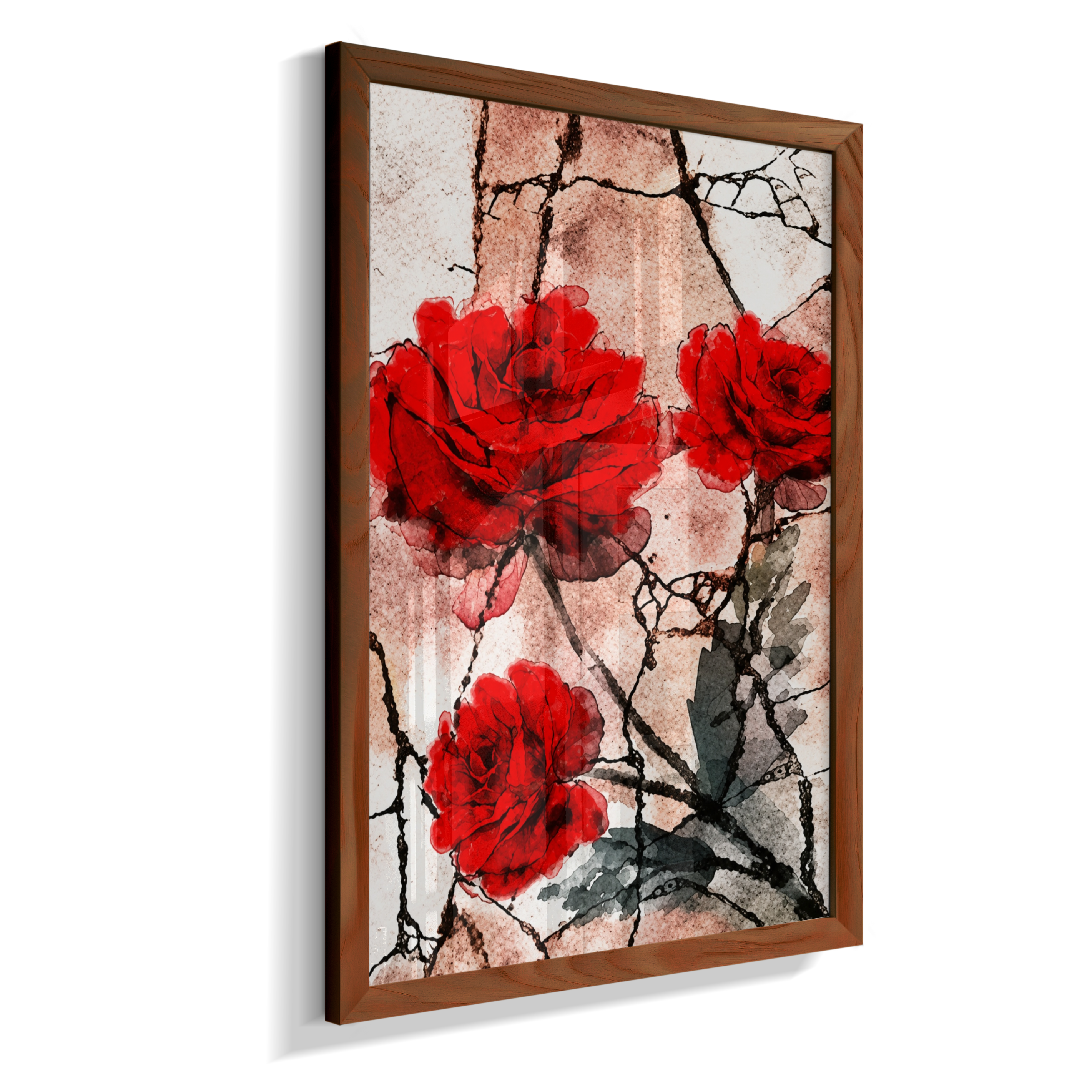 Kit 3 Quadros de Rosas Vermelhas - Segunda parte do trio