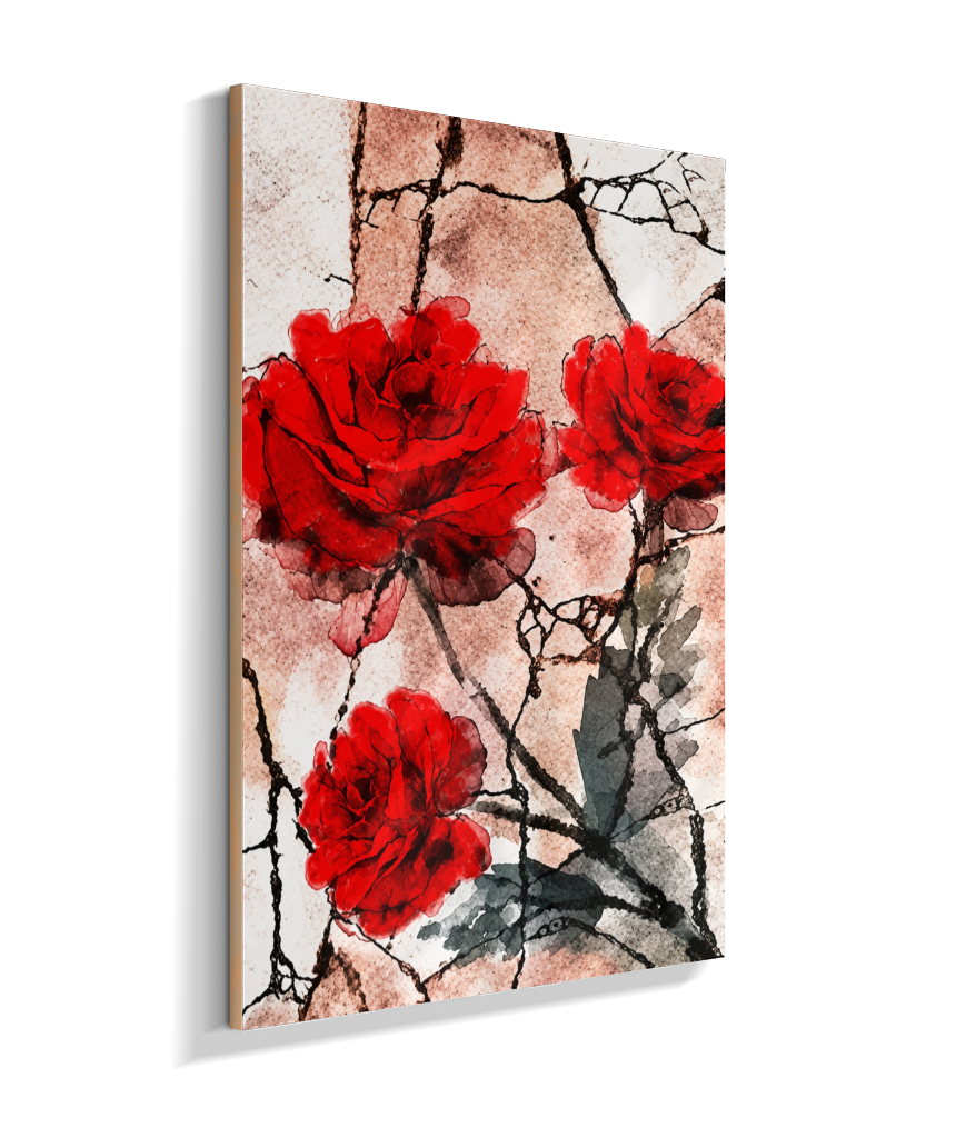 Kit 3 Quadros de Rosas Vermelhas - Segunda parte do trio