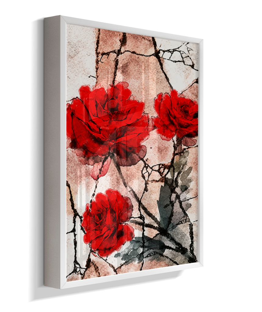 Kit 3 Quadros de Rosas Vermelhas - Segunda parte do trio