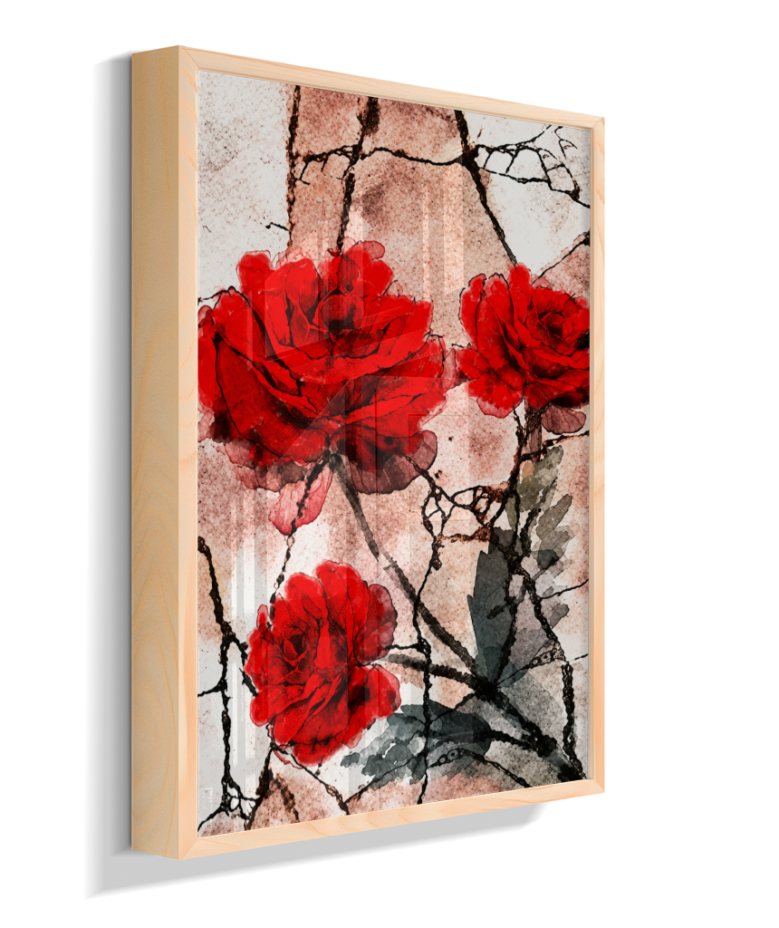 Kit 3 Quadros de Rosas Vermelhas - Segunda parte do trio