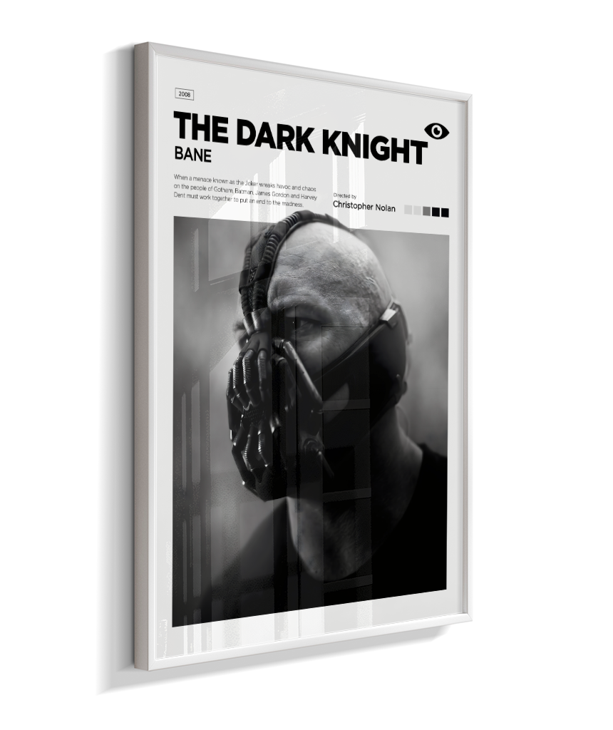 Quadro Decorativo Batman The Dark Knight Bane - Poster P&B Minimalista