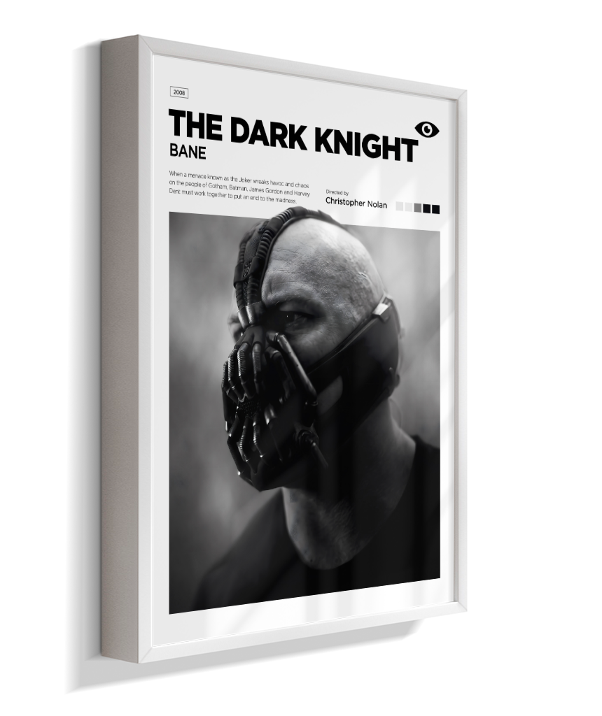 Quadro Decorativo Batman The Dark Knight Bane - Poster P&B Minimalista