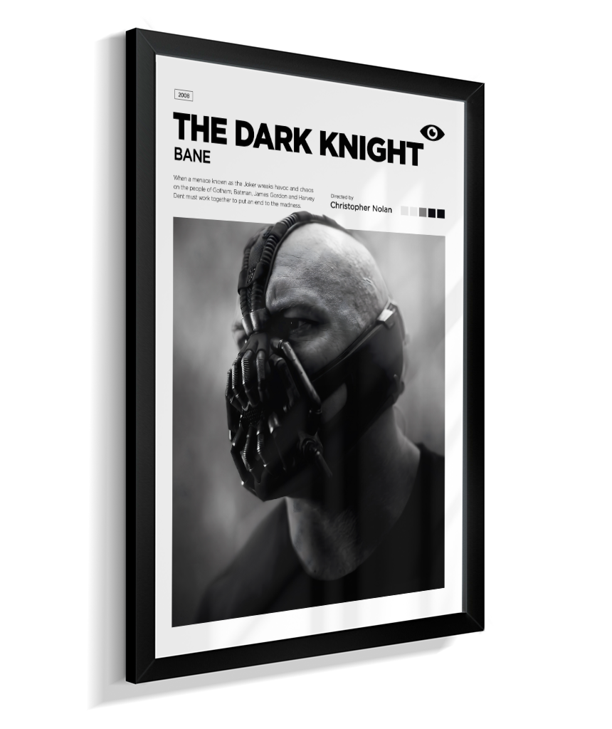Quadro Decorativo Batman The Dark Knight Bane - Poster P&B Minimalista