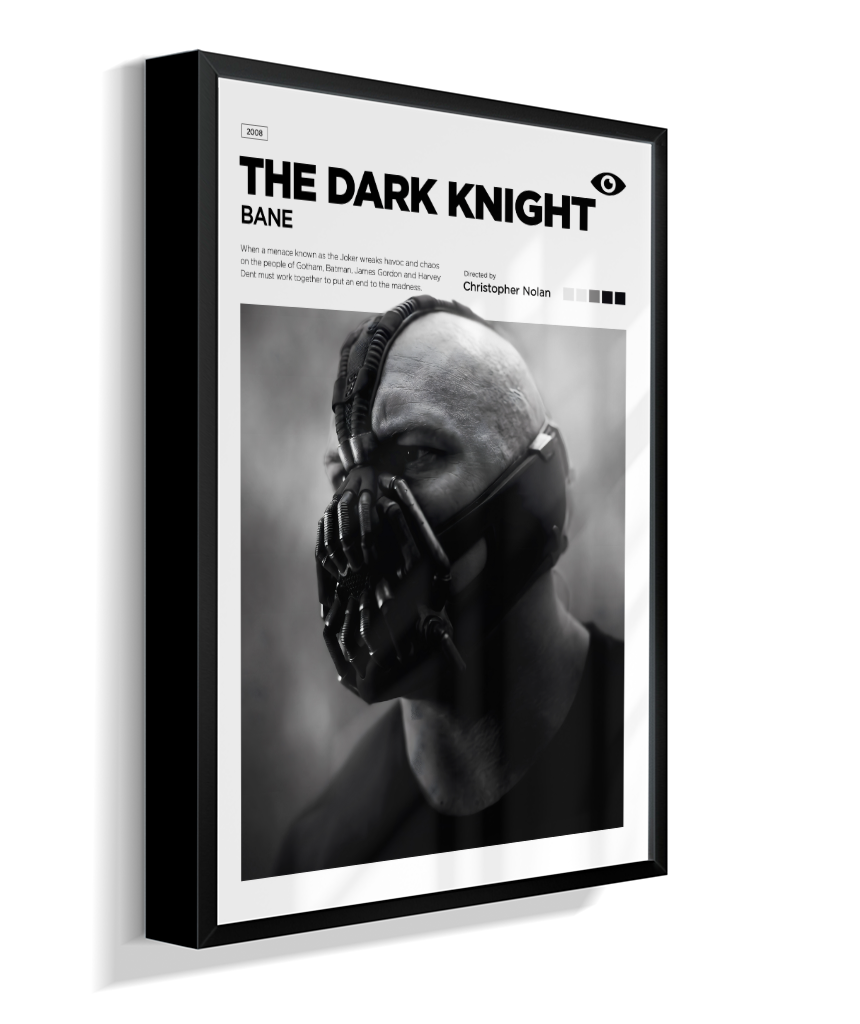 Quadro Decorativo Batman The Dark Knight Bane - Poster P&B Minimalista
