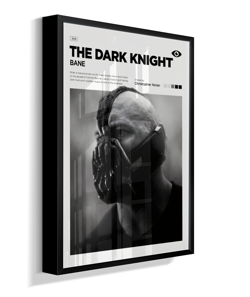 Quadro Decorativo Batman The Dark Knight Bane - Poster P&B Minimalista