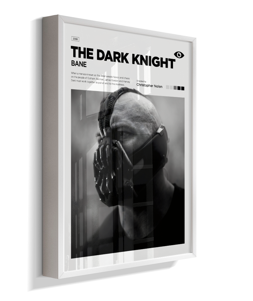 Quadro Decorativo Batman The Dark Knight Bane - Poster P&B Minimalista
