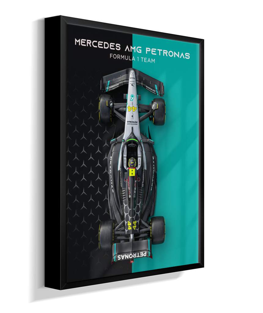 Quadro Decorativo Fórmula 1 Mercedes AMG F1 Dual Tone Flat-Lay