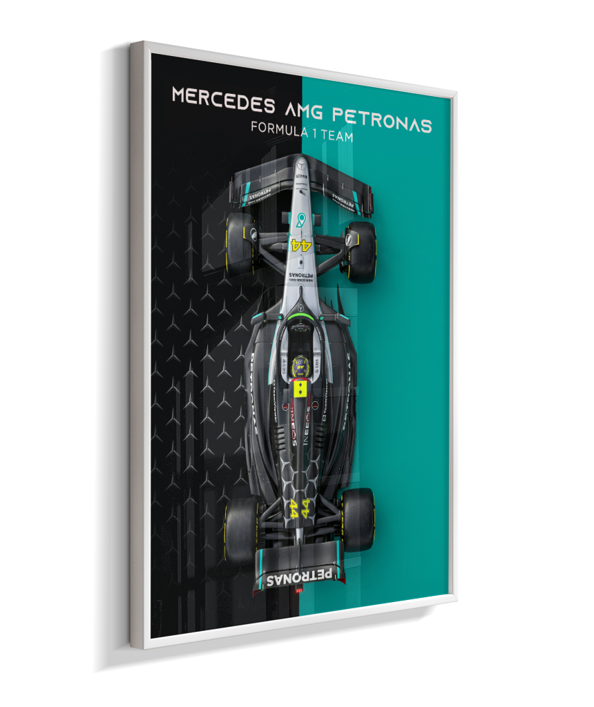 Quadro Decorativo Fórmula 1 Mercedes AMG F1 Dual Tone Flat-Lay