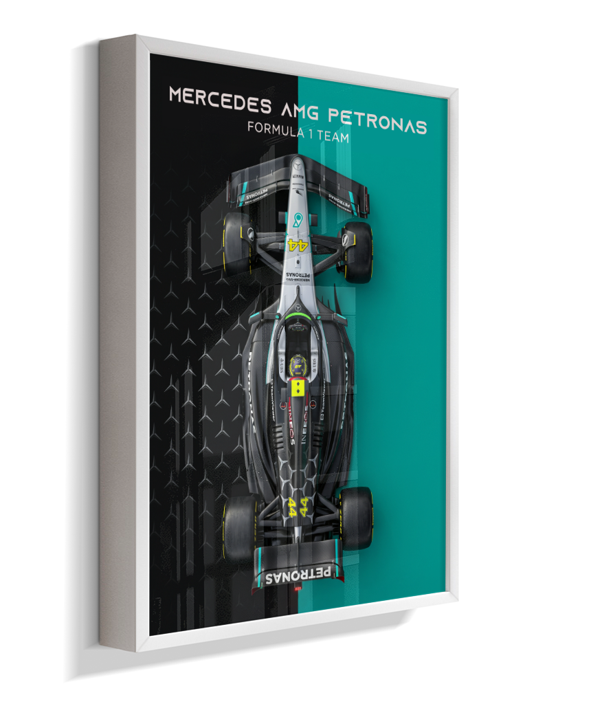 Quadro Decorativo Fórmula 1 Mercedes AMG F1 Dual Tone Flat-Lay
