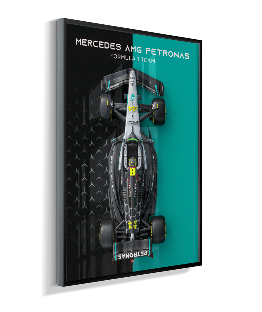 Quadro Decorativo Fórmula 1 Mercedes AMG F1 Dual Tone Flat-Lay