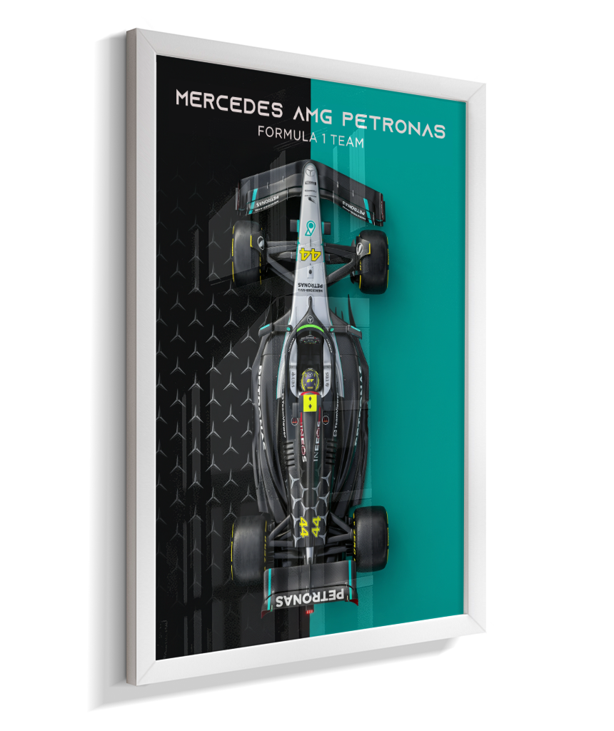 Quadro Decorativo Fórmula 1 Mercedes AMG F1 Dual Tone Flat-Lay