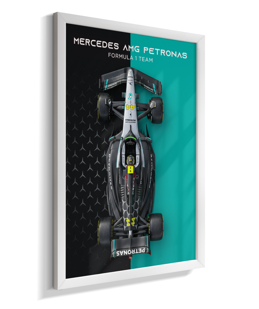 Quadro Decorativo Fórmula 1 Mercedes AMG F1 Dual Tone Flat-Lay