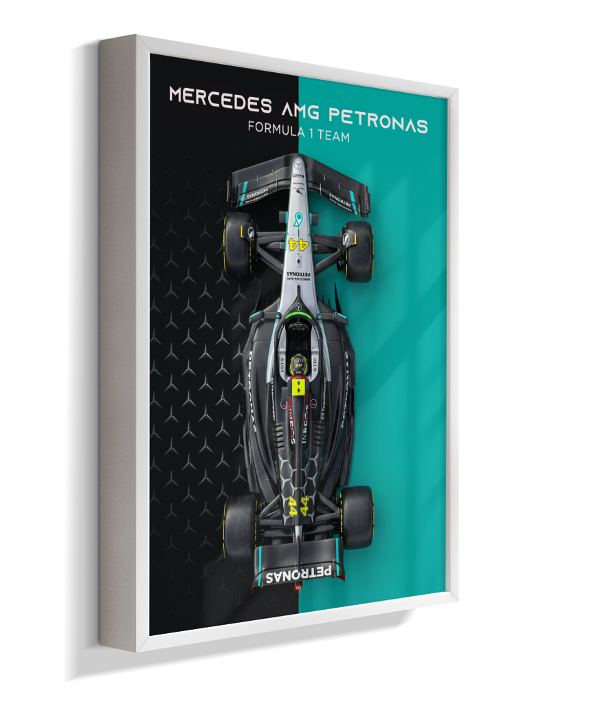 Quadro Decorativo Fórmula 1 Mercedes AMG F1 Dual Tone Flat-Lay