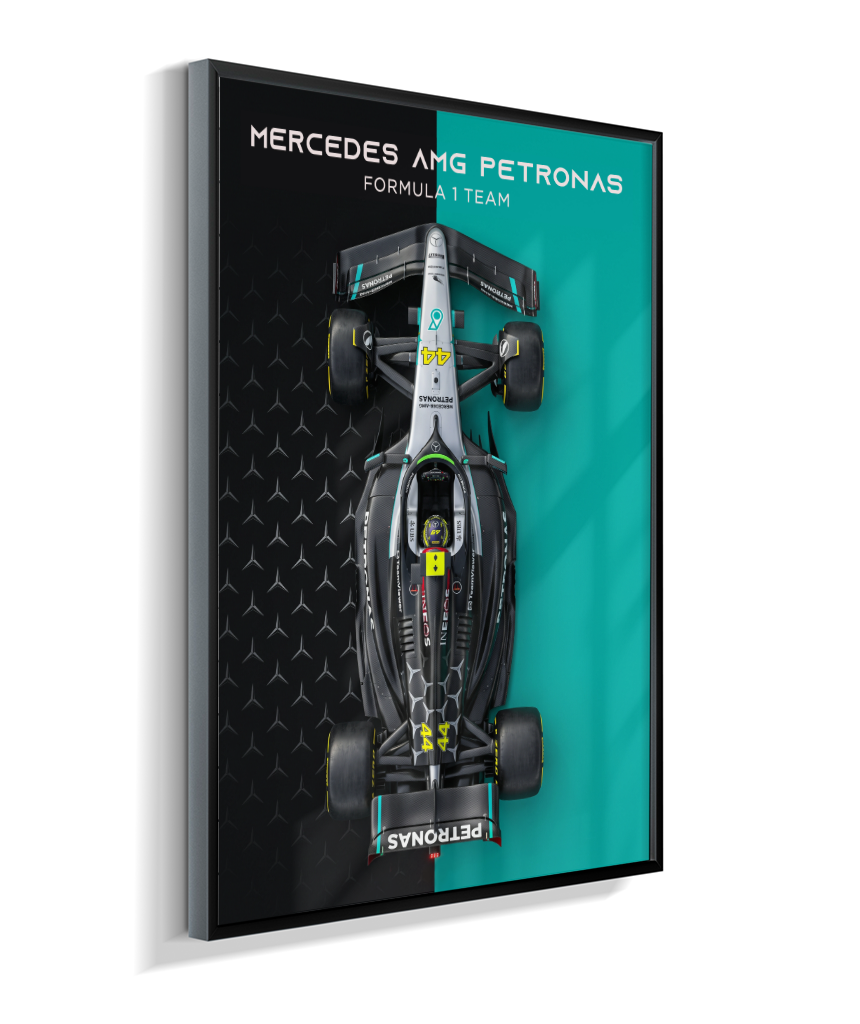 Quadro Decorativo Fórmula 1 Mercedes AMG F1 Dual Tone Flat-Lay