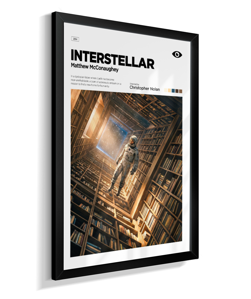 Quadro Decorativo Interstellar Biblioteca Tesseract Minimalista