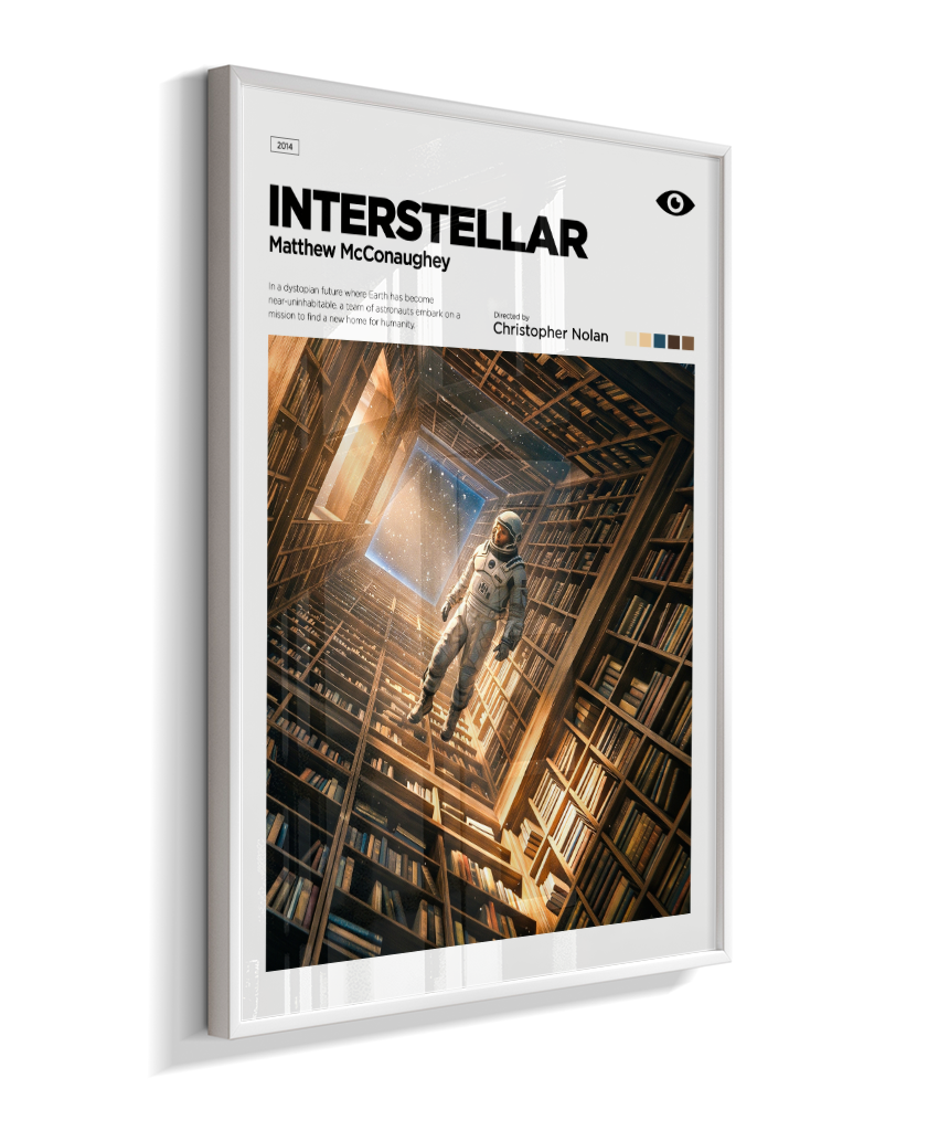 Quadro Decorativo Interstellar Biblioteca Tesseract Minimalista