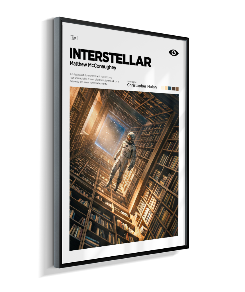 Quadro Decorativo Interstellar Biblioteca Tesseract Minimalista