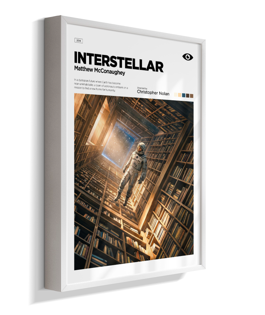 Quadro Decorativo Interstellar Biblioteca Tesseract Minimalista
