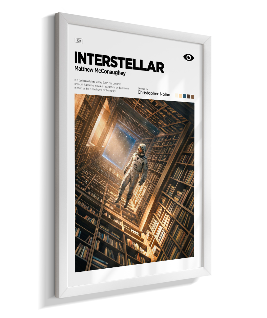 Quadro Decorativo Interstellar Biblioteca Tesseract Minimalista