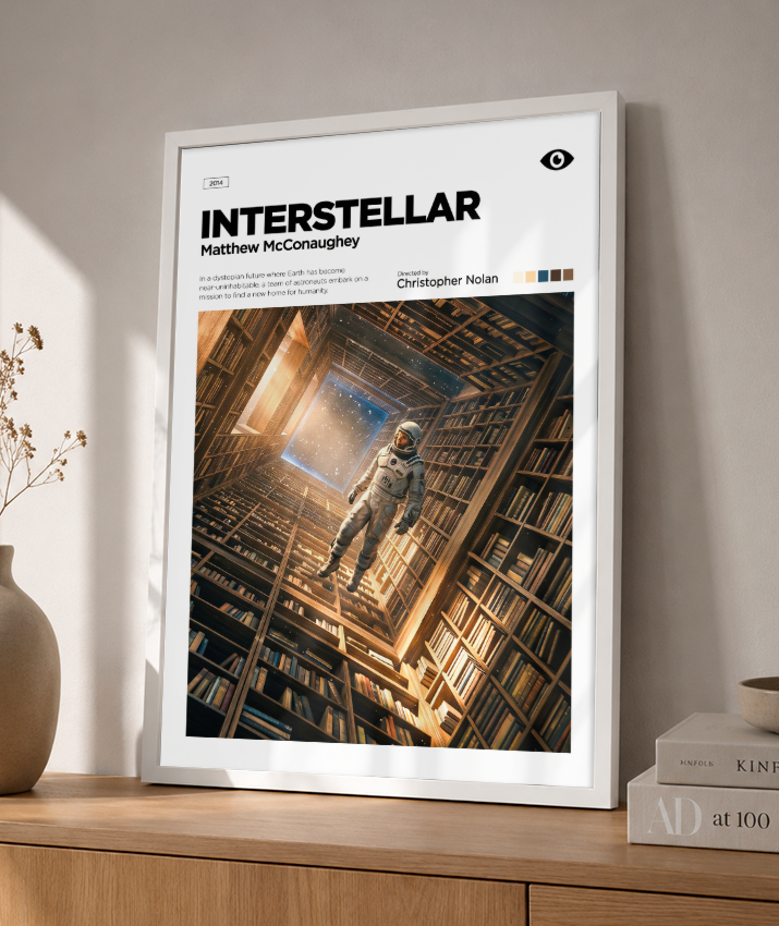 Quadro Decorativo Interstellar Biblioteca Tesseract Minimalista