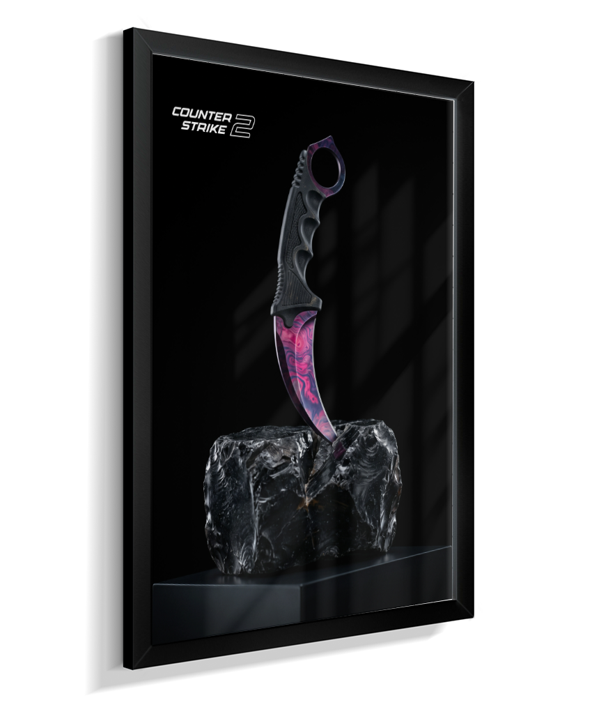 Quadro Decorativo CS2 Karambit Doppler Dark Art