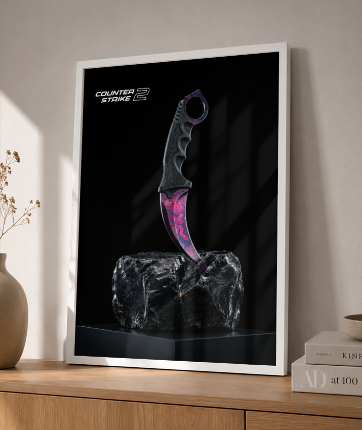 Quadro Decorativo CS2 Karambit Doppler Dark Art