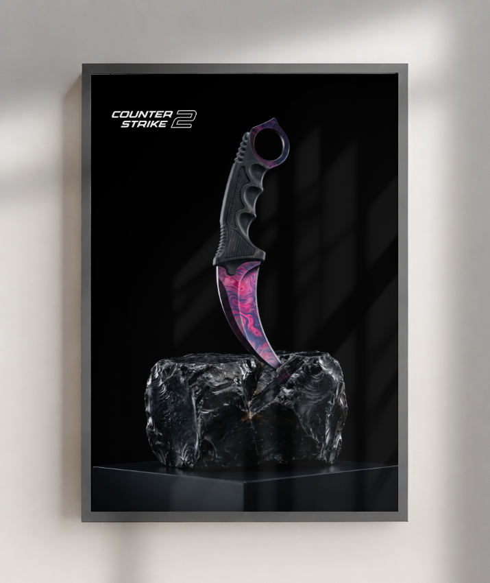 Quadro Decorativo CS2 Karambit Doppler Dark Art
