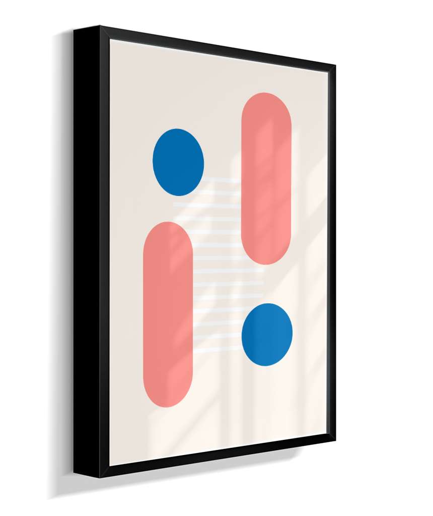 Quadro Decorativo Bauhaus Pílula e Círculo 1