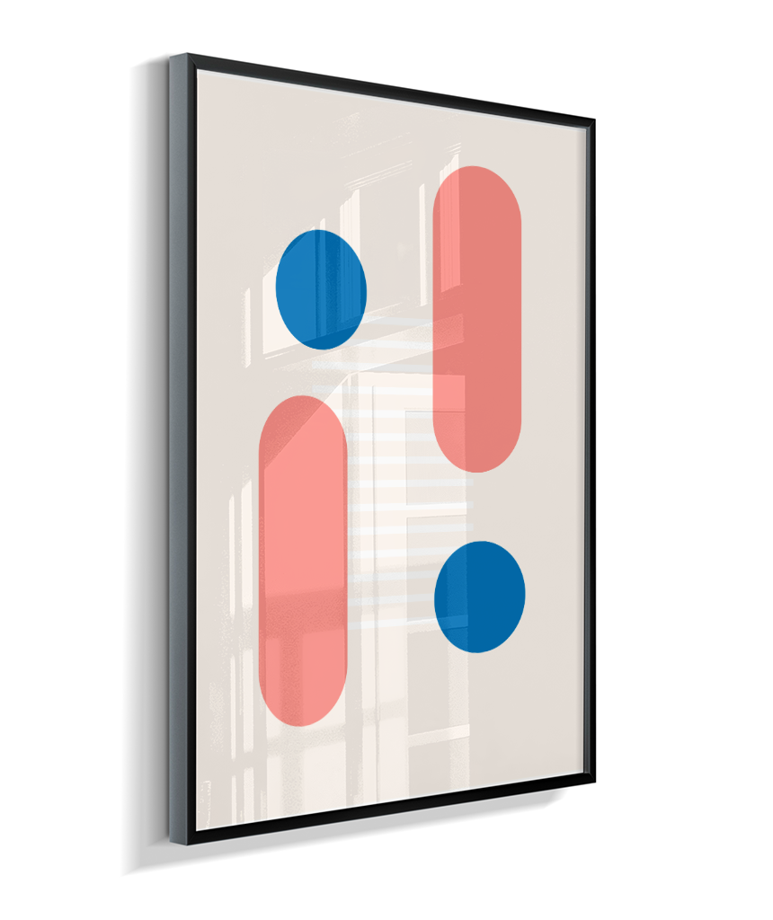 Quadro Decorativo Bauhaus Pílula e Círculo 1