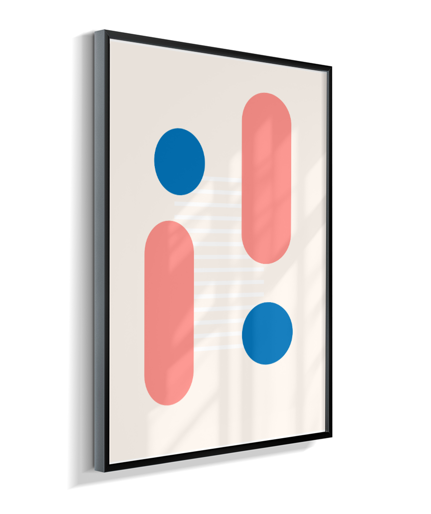 Quadro Decorativo Bauhaus Pílula e Círculo 1