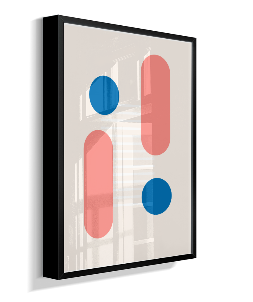 Quadro Decorativo Bauhaus Pílula e Círculo 1