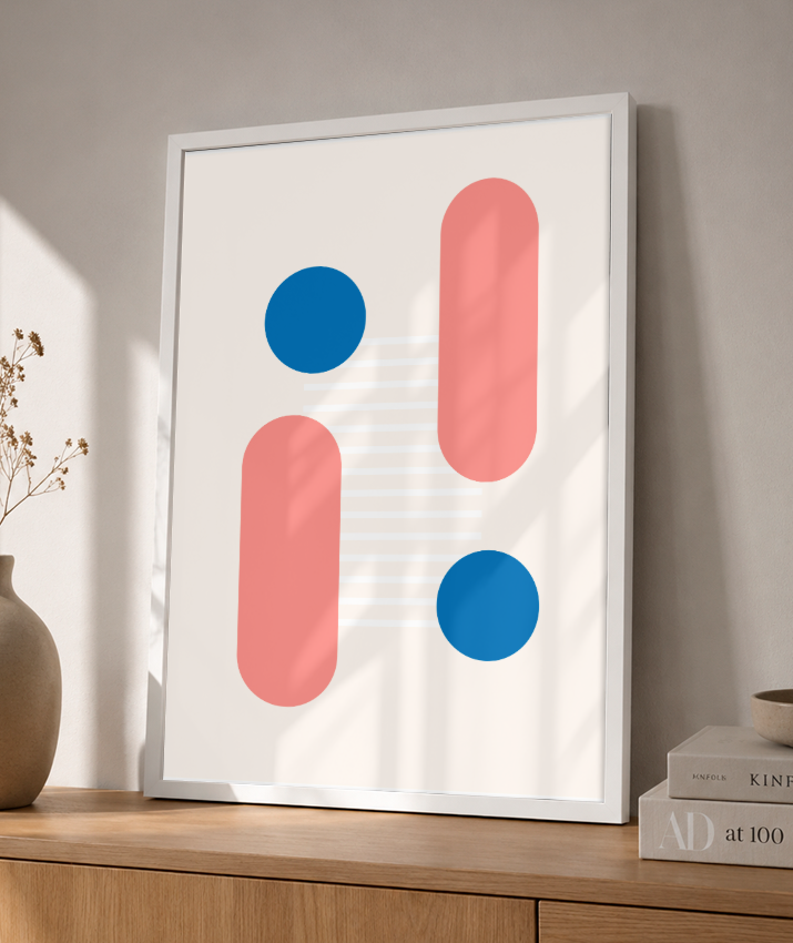 Quadro Decorativo Bauhaus Pílula e Círculo 1