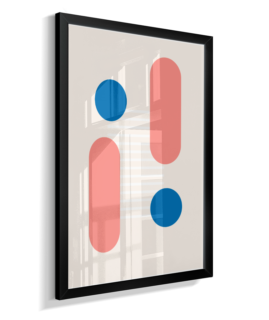 Quadro Decorativo Bauhaus Pílula e Círculo 1
