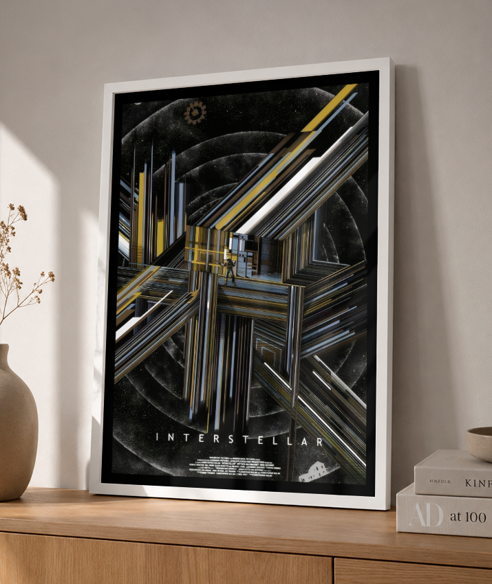 Quadro Interstellar Abstract Tesseract Geometry Poster
