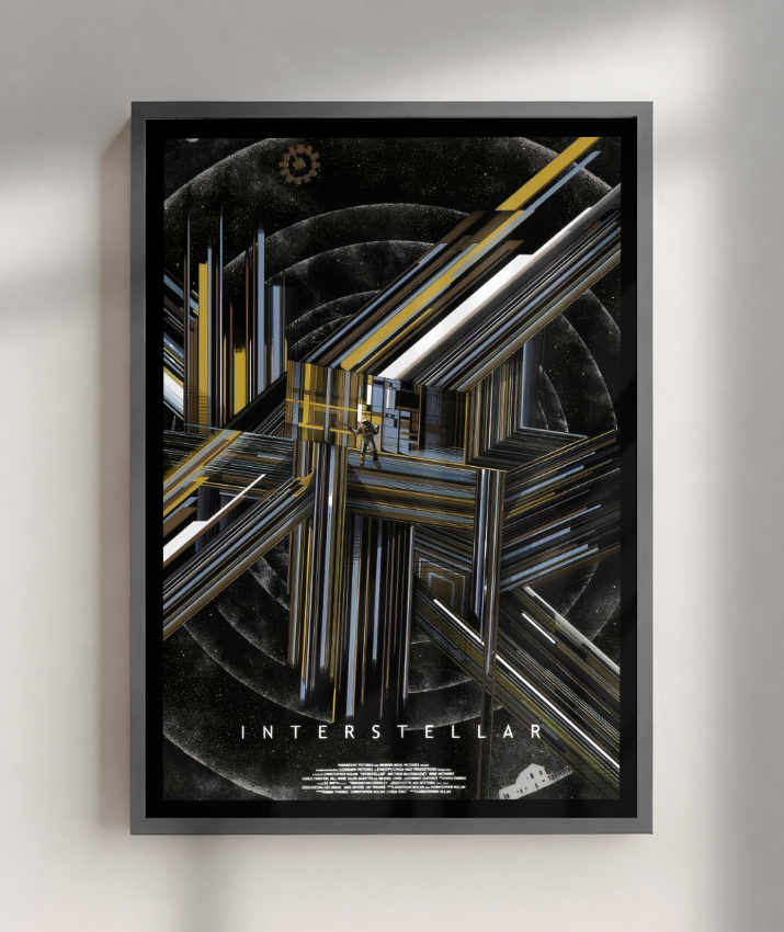 Quadro Interstellar Abstract Tesseract Geometry Poster