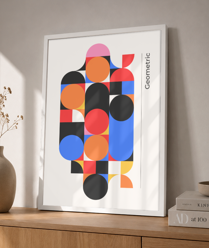 Quadro Decorativo Bauhaus Geometric Color Block