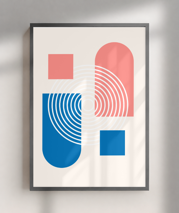 Quadro Decorativo Bauhaus Pílula e Círculo 3