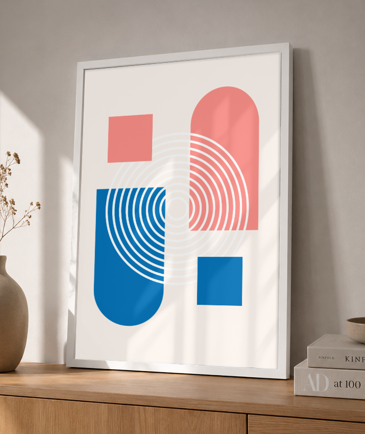 Quadro Decorativo Bauhaus Pílula e Círculo 3
