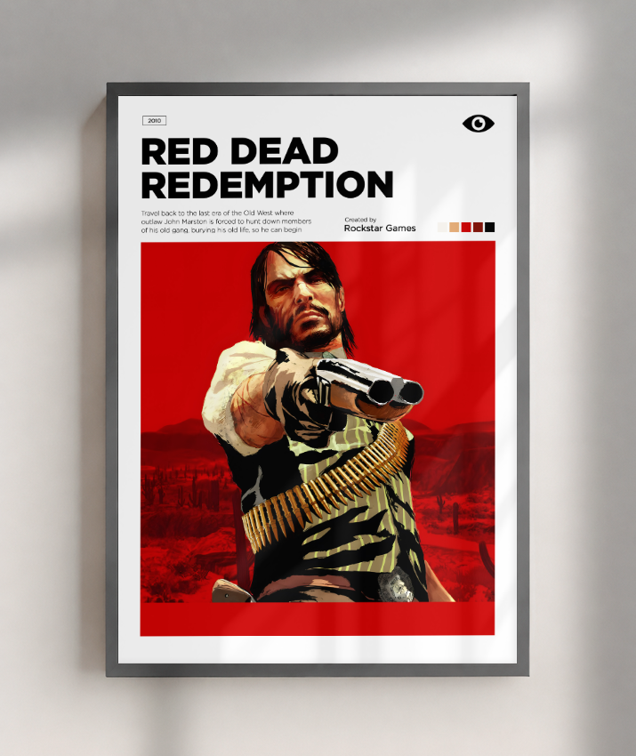 Quadro Decorativo Red Dead Redemption John Marston - Poster Minimalista