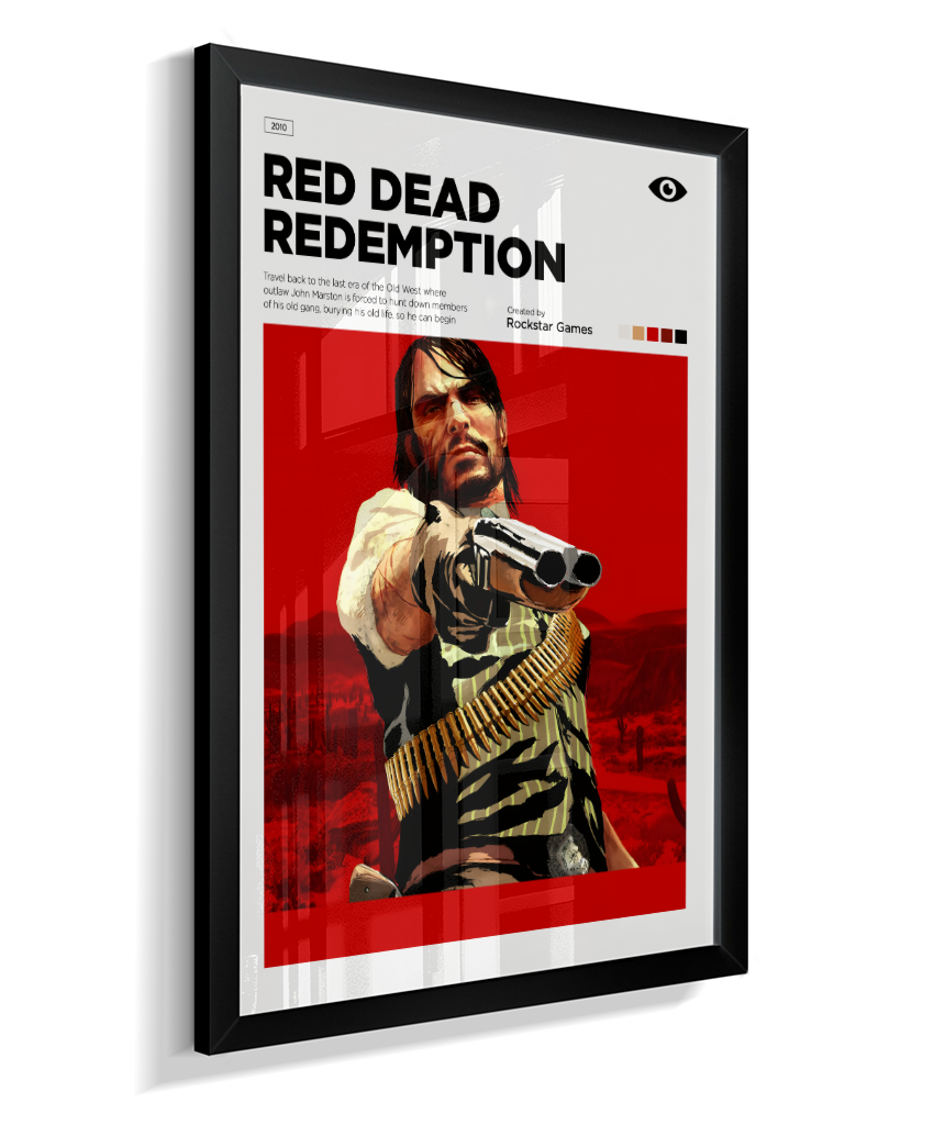 Quadro Decorativo Red Dead Redemption John Marston - Poster Minimalista
