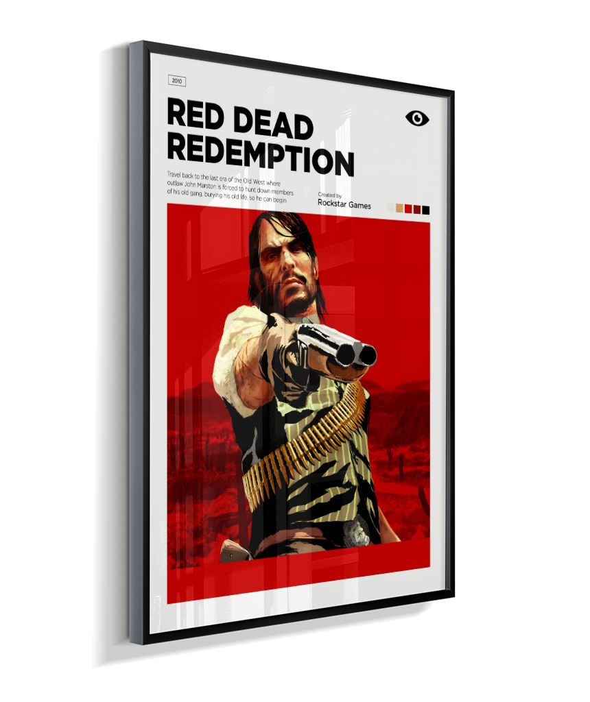 Quadro Decorativo Red Dead Redemption John Marston - Poster Minimalista