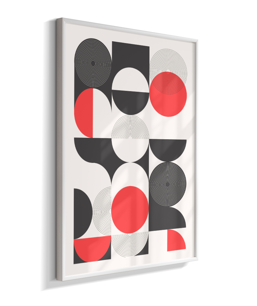 Quadro Decorativo Bauhaus Geometry – Optical Red
