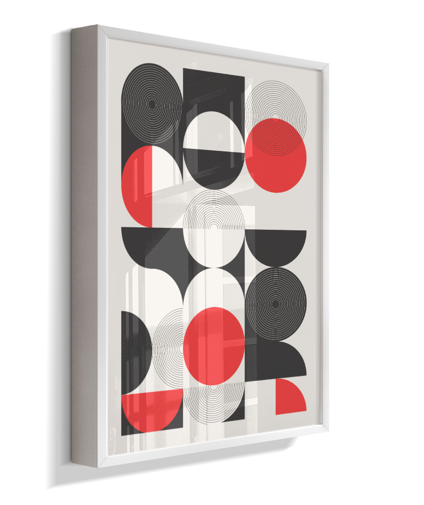Quadro Decorativo Bauhaus Geometry – Optical Red