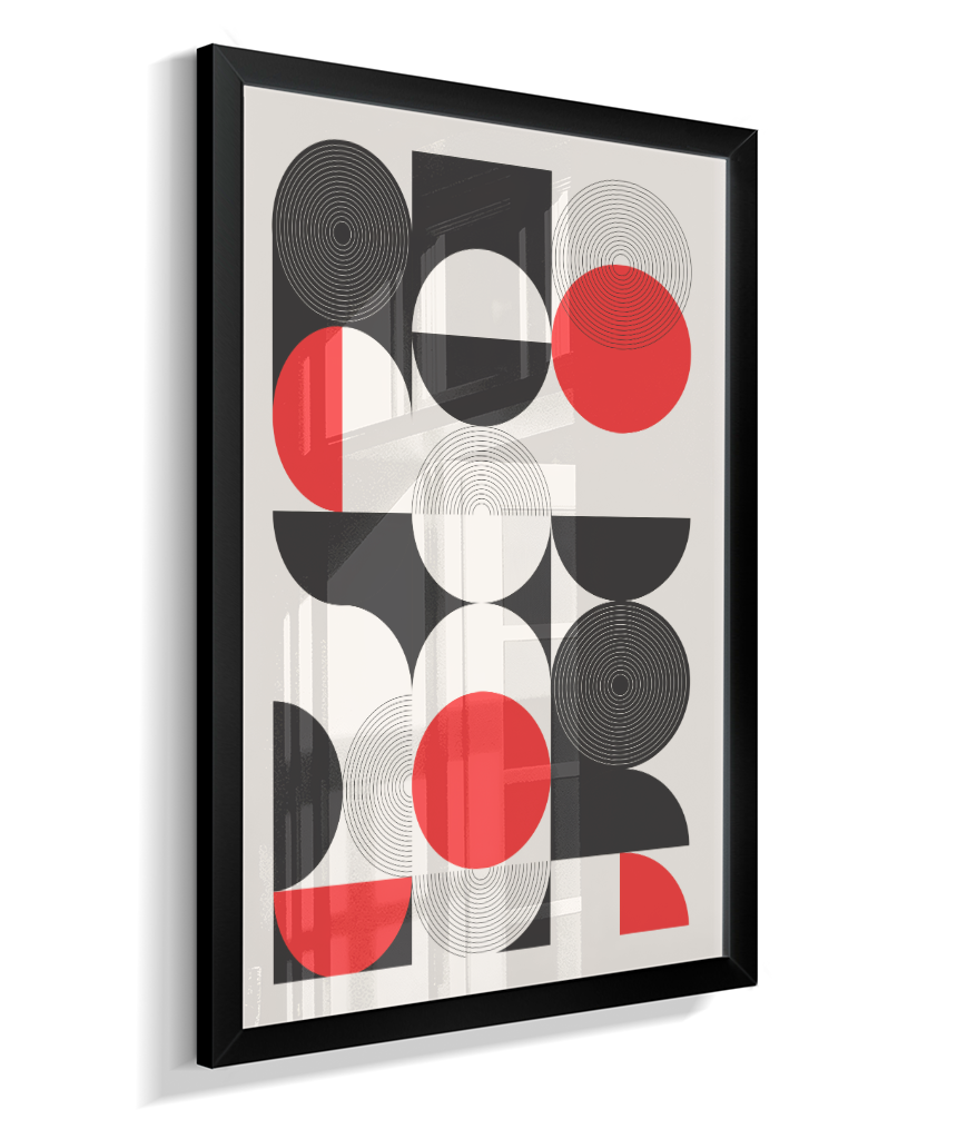 Quadro Decorativo Bauhaus Geometry – Optical Red